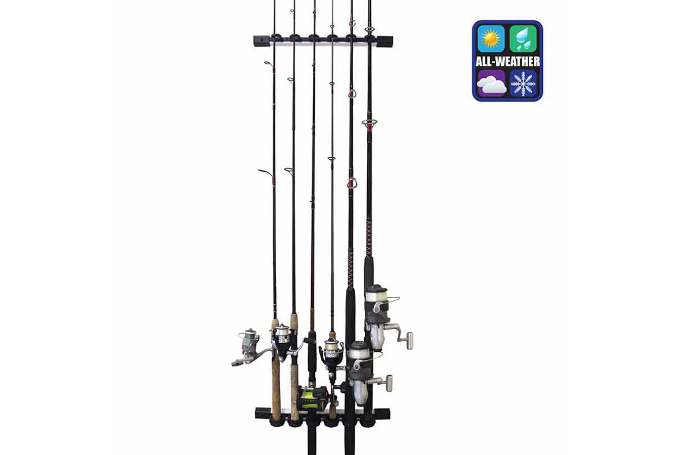 Rush Creek All Weather Expandable 6-Rod Wall/Ceiling Rod Rack