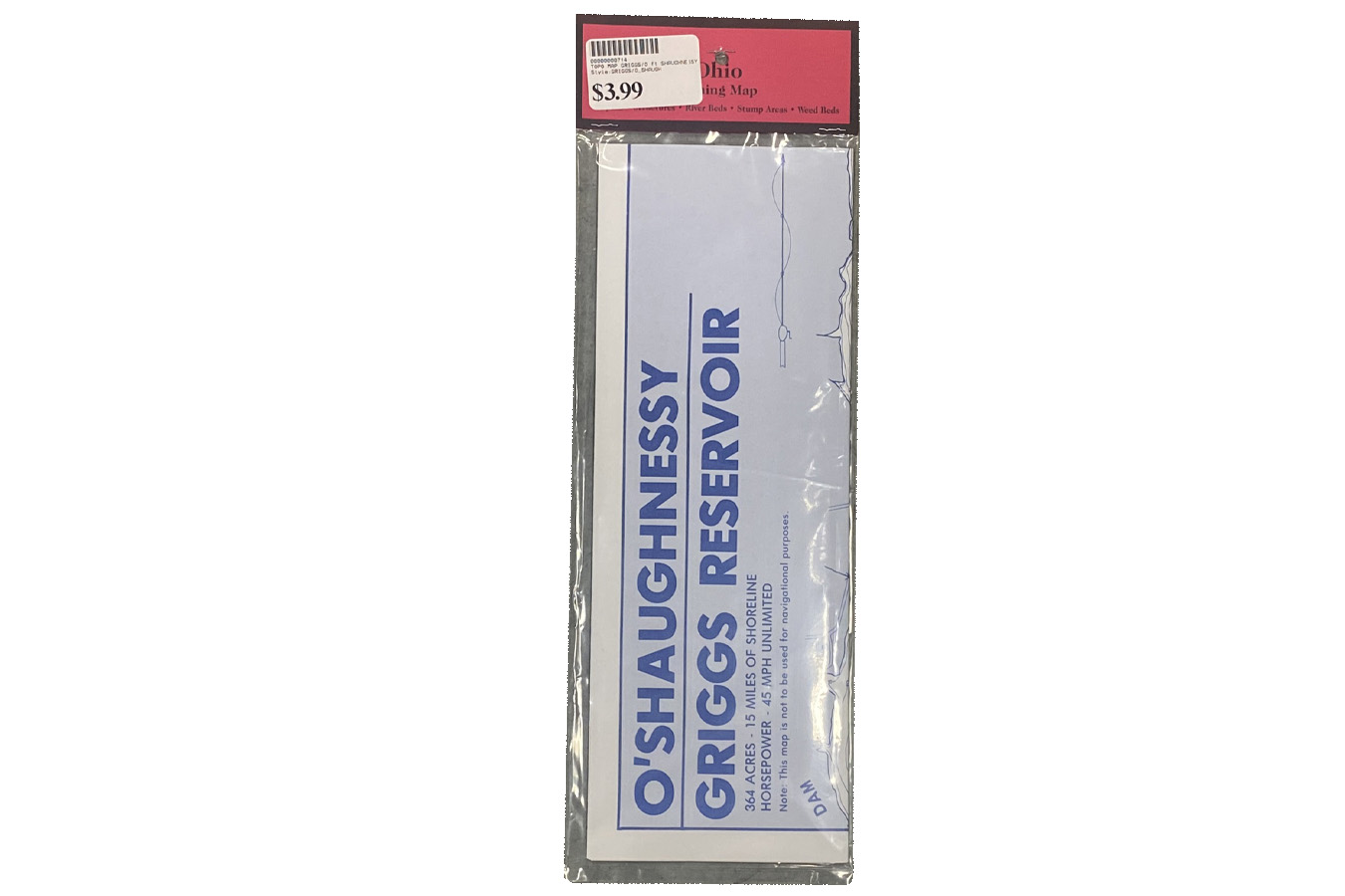 Franks Wholesale Topographical Map of O'shaugnessy - Griggs Reservior