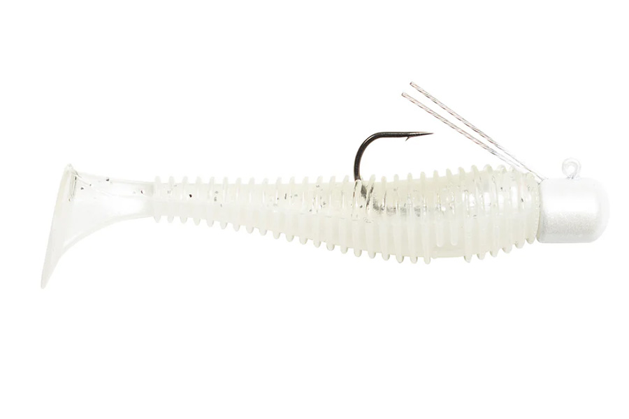 Lunkerhunt Pre-Rigged Finesse Swimbait - 3 Inch 1/4 oz White Ice