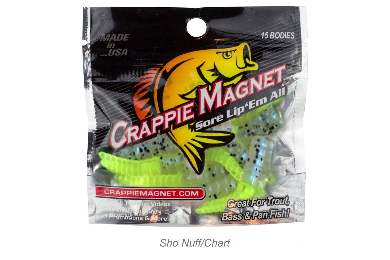 Crappie Magnet 15 Piece Body Pack Sho Nuff Chartruese