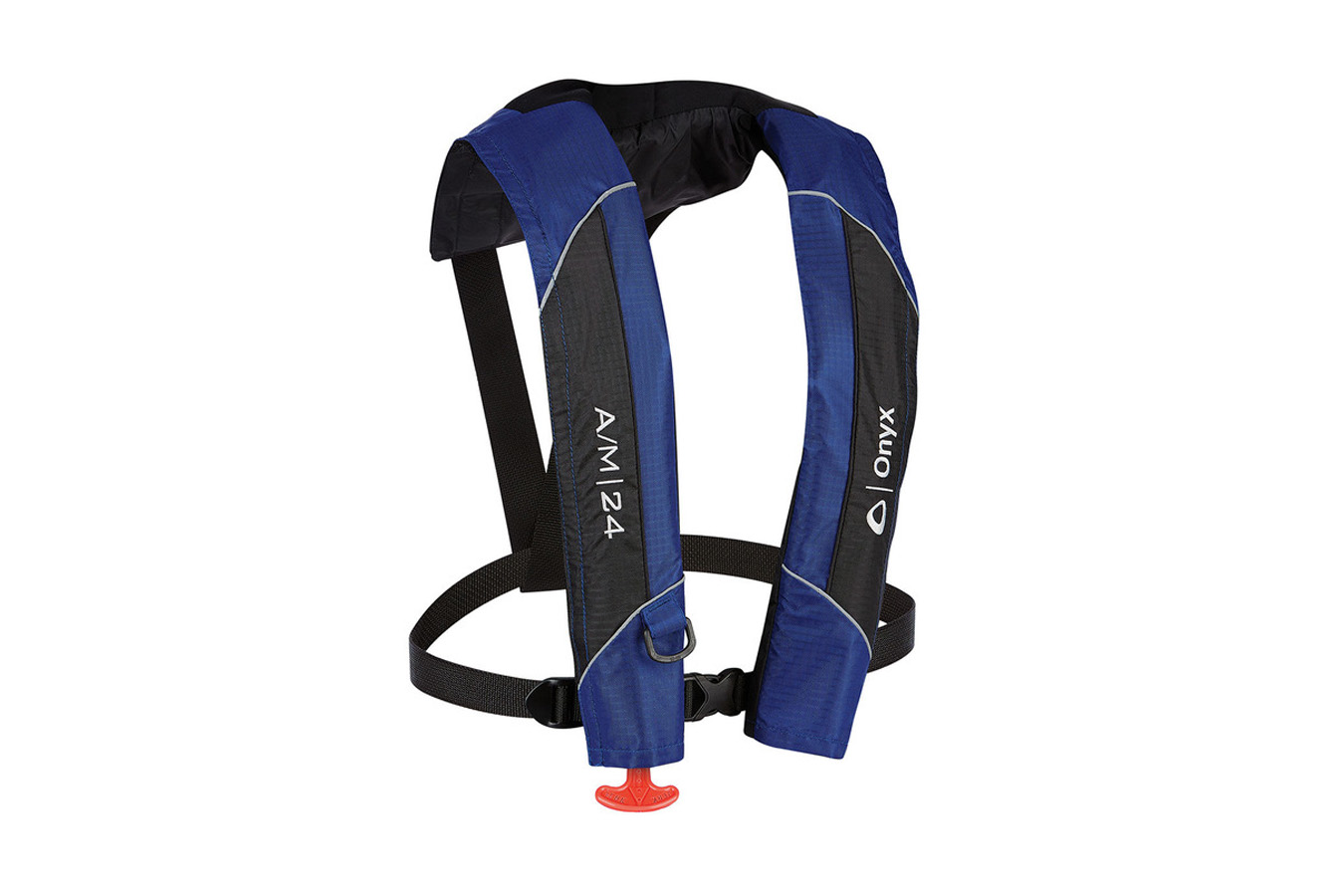 Absolute Outdoor Inc A/M-24 - Automatic / Manual Inflatable Life Jacket (PFD) Blue