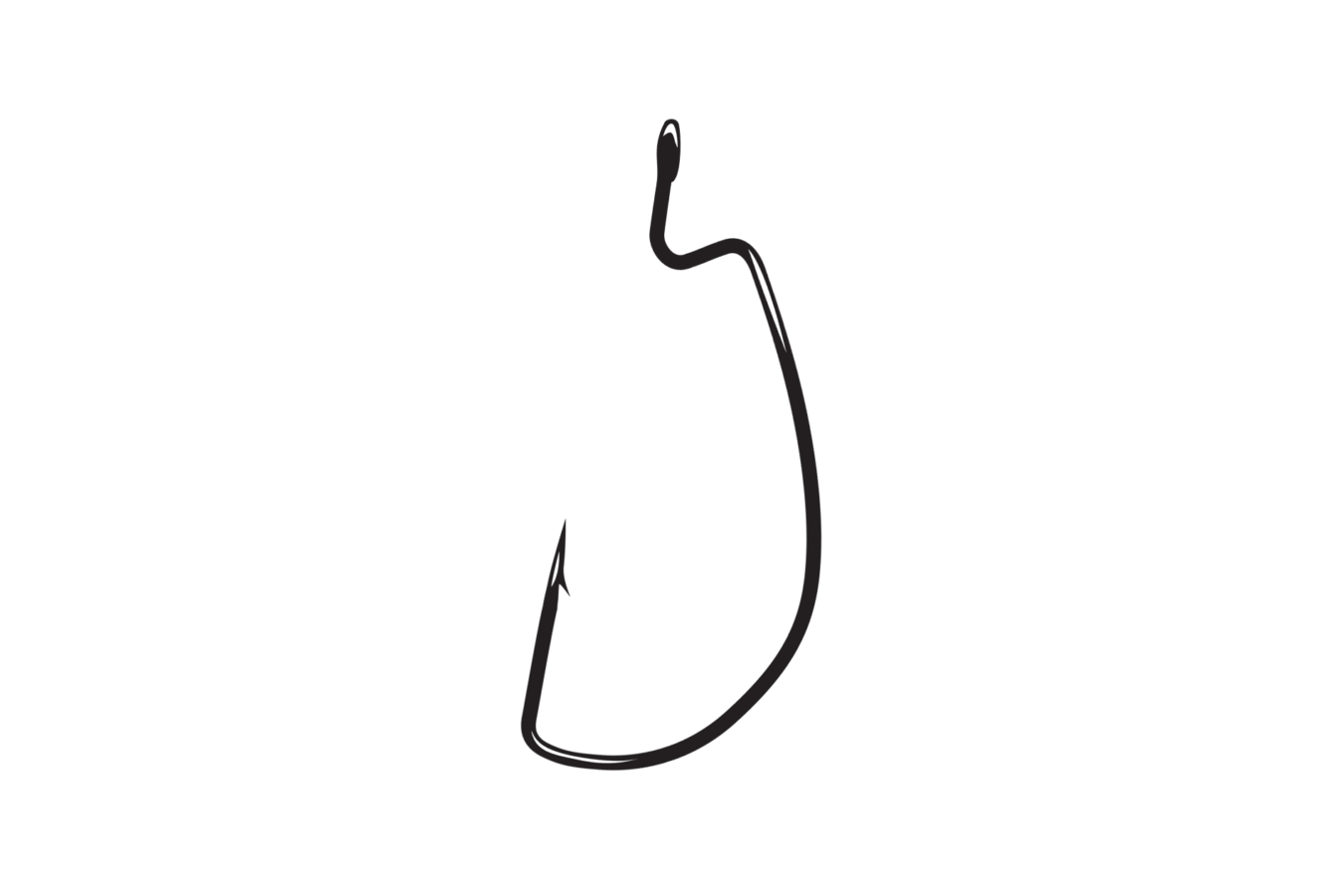 Gamakatsu Worm Hook Deep Throat Wide Gap NS Black Size 5/0