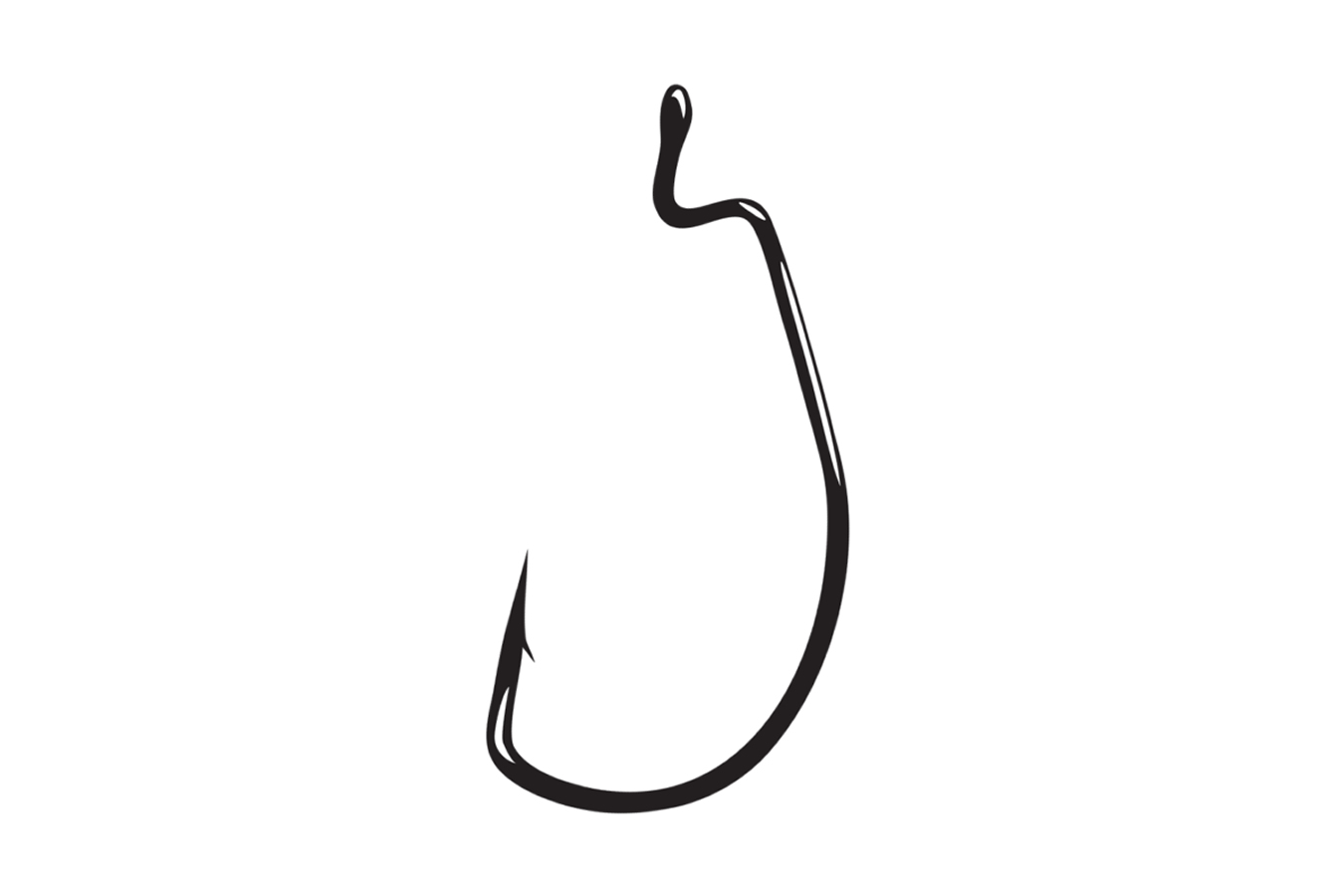 Gamakatsu Worm Hooks, Superline, Offset Shank, EWG Black Size 6/0