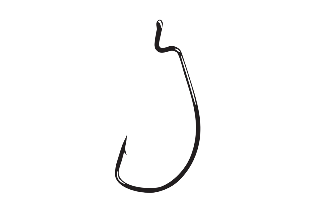 Gamakatsu Worm Hook Offset Shank Round NS Black Size 5/0