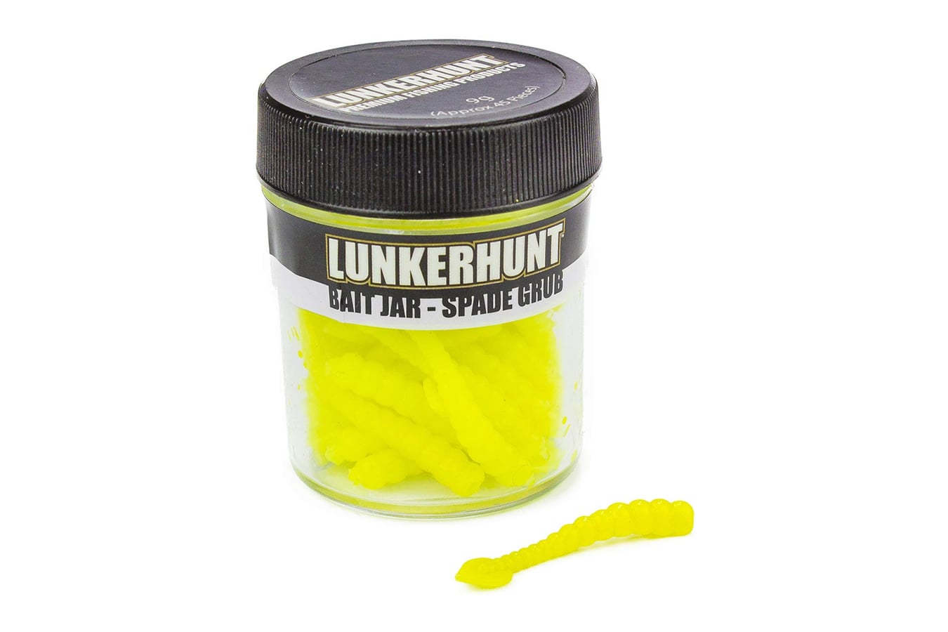 Lunkerhunt Spade Grub Bait Jar- Chartreuse