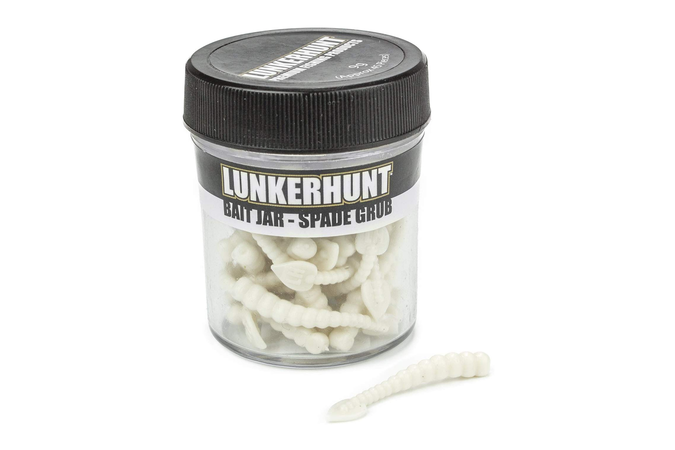 Lunkerhunt Spade Grub Bait Jar- White