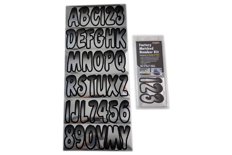 Hardline Chrome Black Number Factory Matched Registration Kit