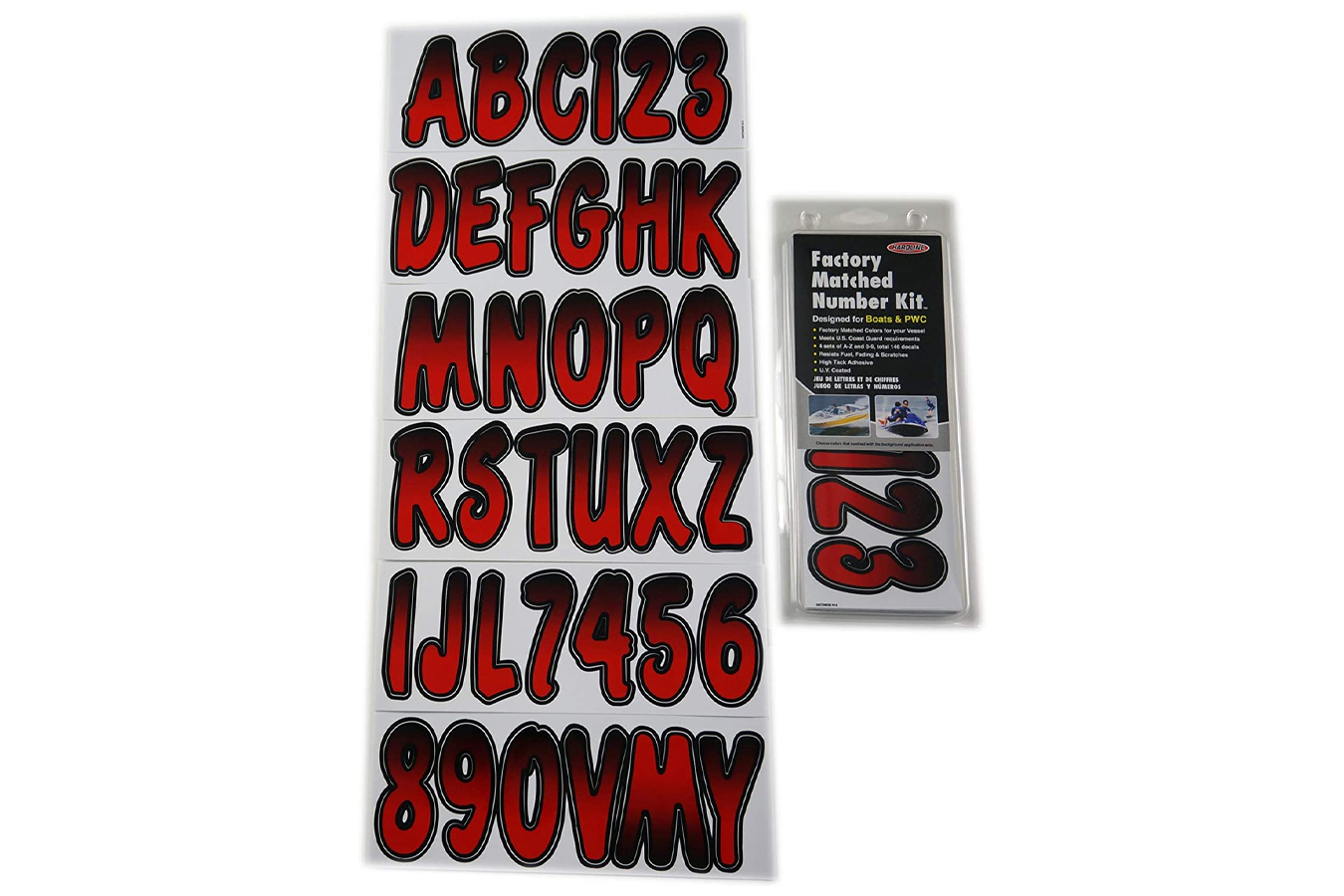 Hardline Red Black Number Factory Matched Registration Kit