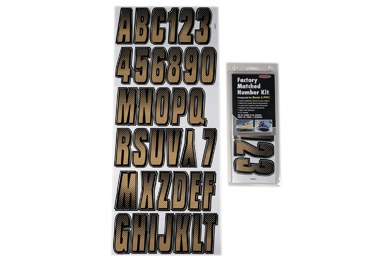 Hardline Series 200 Factory Matched Boat Registration Number Kit Beige Black